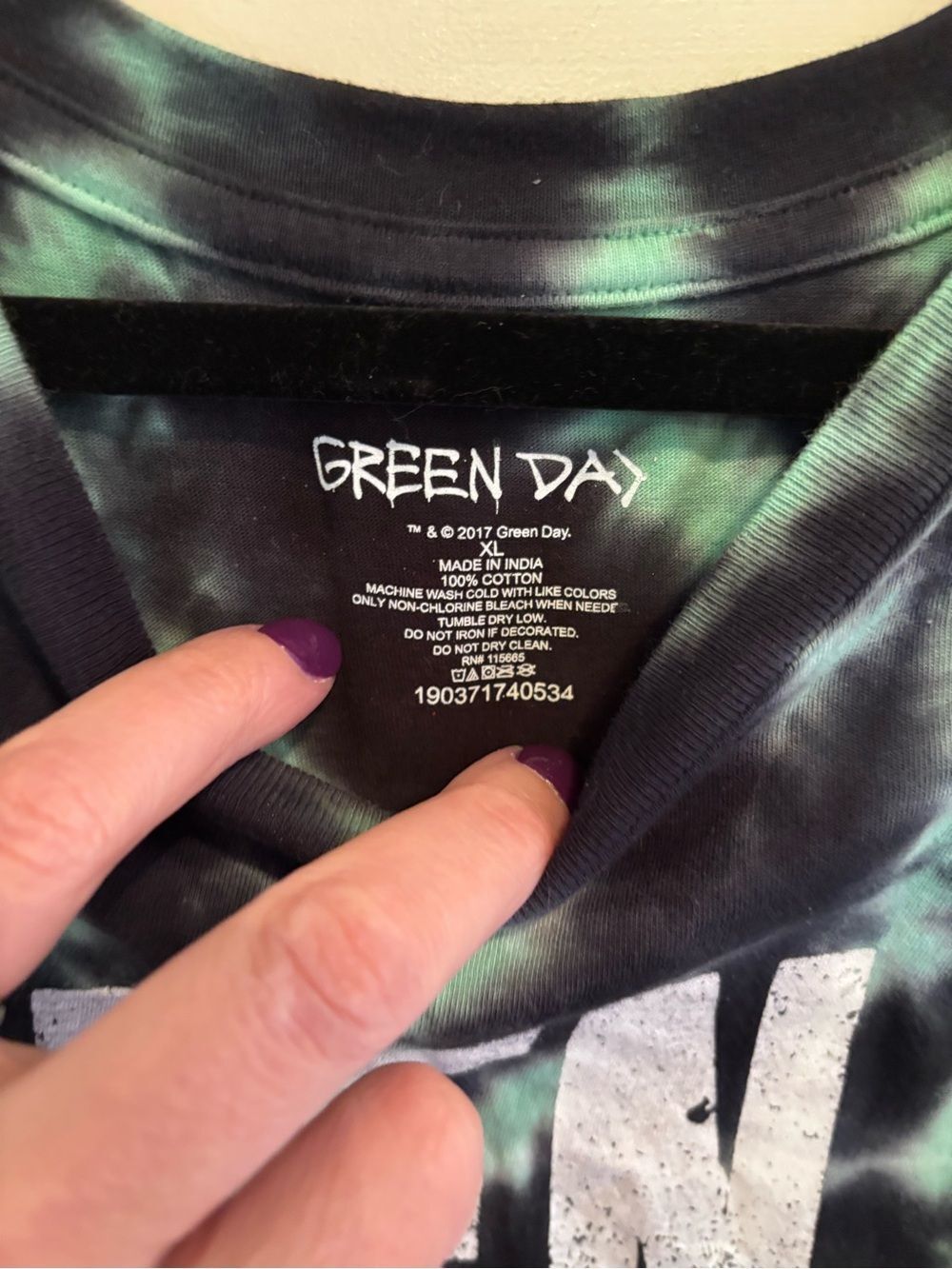 Green Day Tie-Dye Muscle Tank Top - Green/Black - Picture 4 of 7